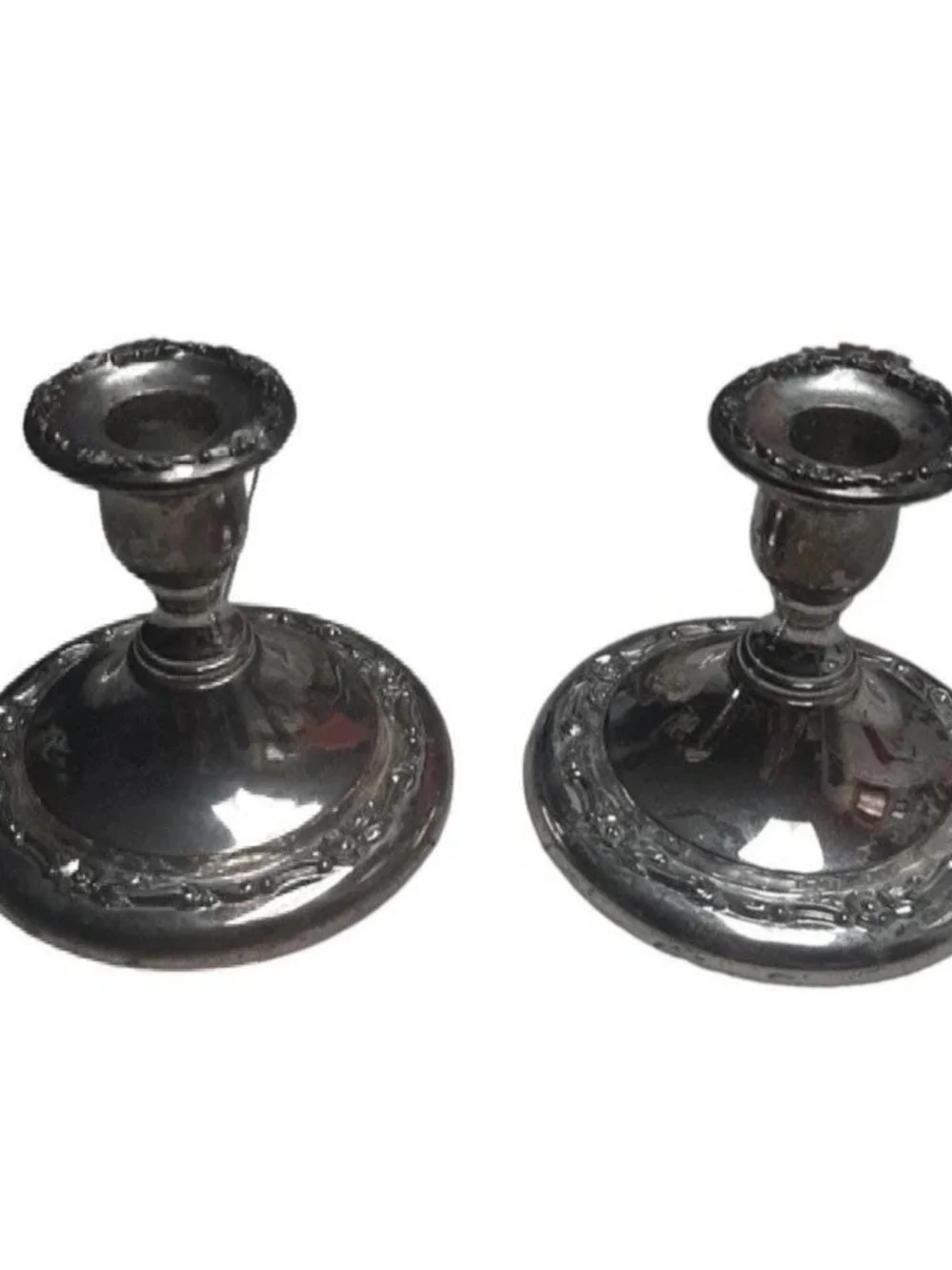 Vintage Oneida Silver Plate Candlesticks Set of 2 Made in Japan Elegant Wedding